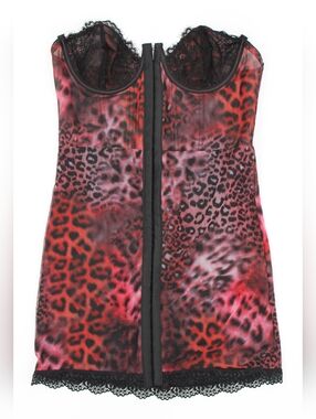 Current Mood Pink Leopard Mesh Slip Dress NWT Size Small